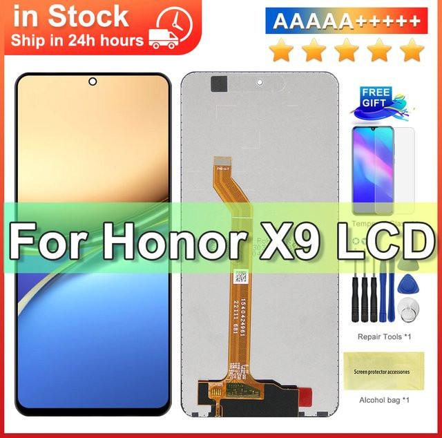 Honor X9 5G und X9 4G Ersatz-LCD-Bildschirm mit Touchscreen Digitalisierer Baugruppe und Rahmen, Farbe: Schwarz, 6.81 Zoll - Bild 1
