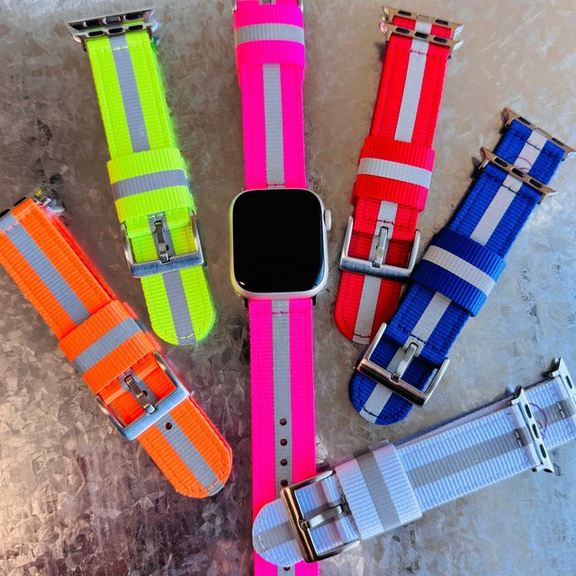Uhrenarmband Nylon, Textil/NATO, Bunt, Apple Watch - Bild 1