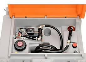 Mobile Tankstelle CEMO DT-Mobil Easy Basic mit Cematic 230V Elektropumpe, Dieseltank 980 l, Grau-Orange, B/T/H: 127,0 x 107,0 x 112,0 cm - Bild 1