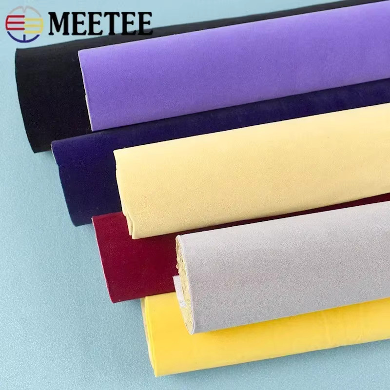 Selbstklebender Velours-Stoff aus synthetischem Leder von Meetee in Schwarz oder Mehrfarbig, Dicke: 0,5 mm, B: 145 cm - Bild 2
