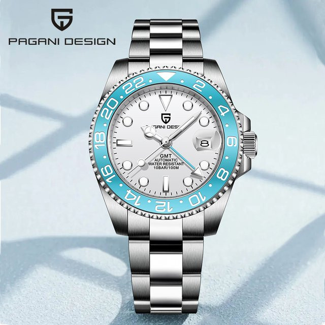 Pagani Design Armbanduhr, Automatik, GMT, Edelstahl, Keramik, 40 mm, Herren - Bild 1