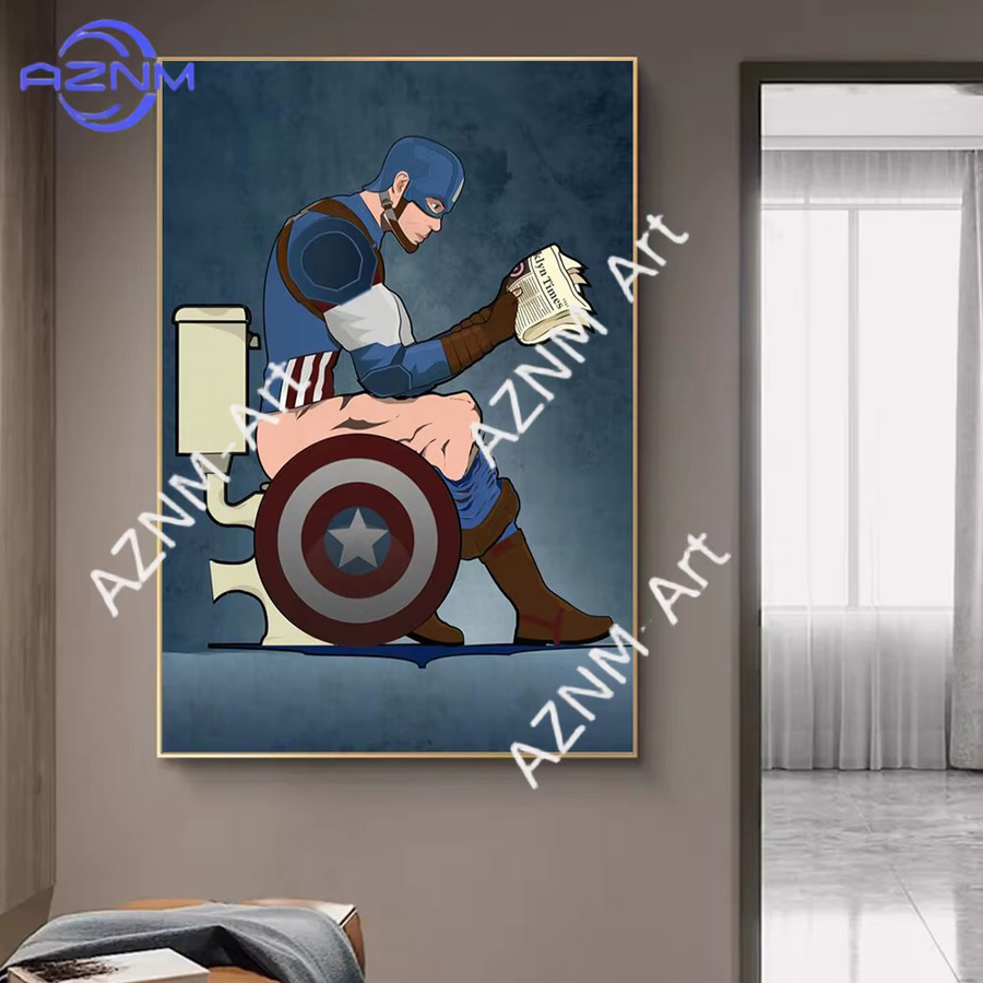 KAYOU Leinwandgemälde Marvel Comics Avengers Superhelden Spiderman Deadpool Captain America als Wanddekoration in Multicolour - Bild 3