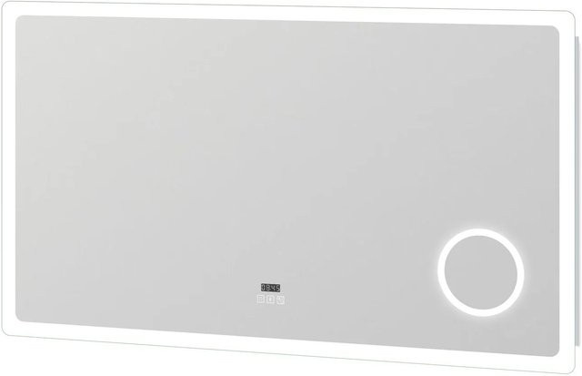 Duschparadies LED Badezimmerspiegel mit Bluetooth, Uhr und Touch-Funktion, Weiß, B: 80 cm, H: 60 cm - Bild 1