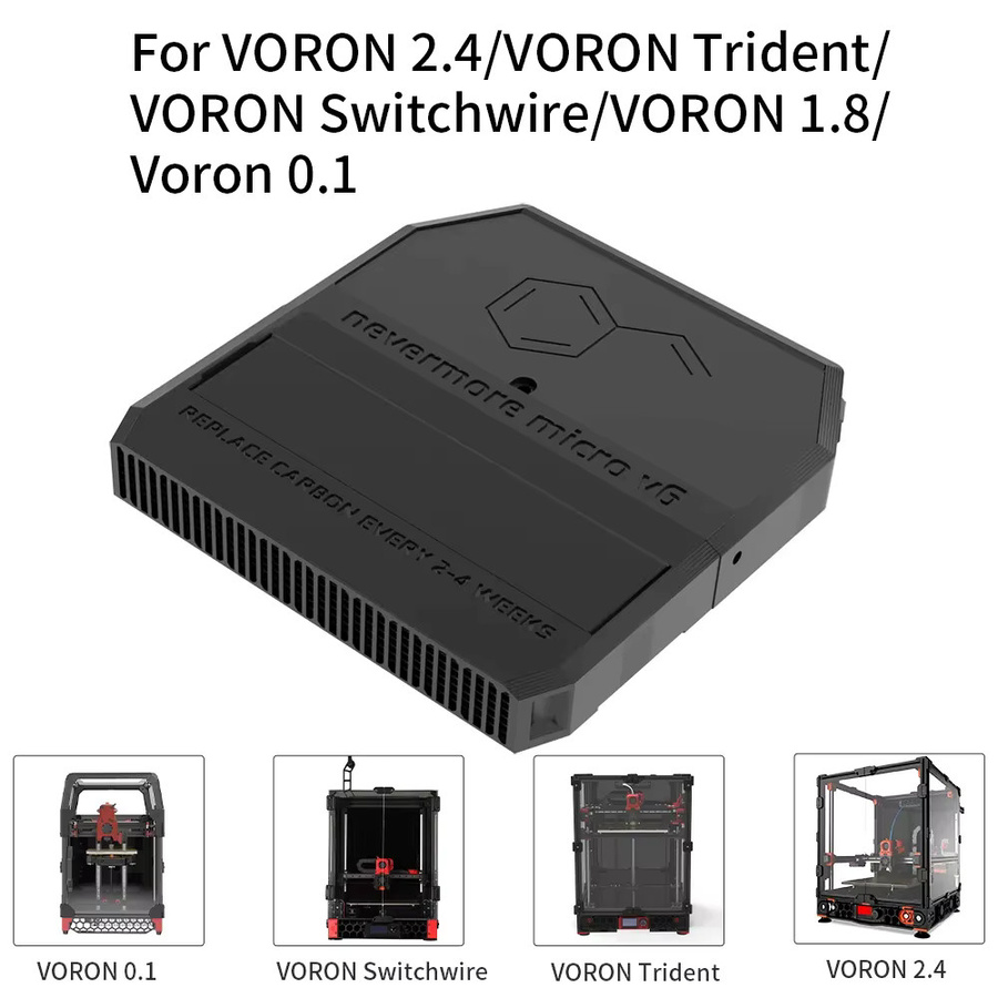 Nevermore V6 Duo Aktivkohlefilter für Voron V2, Trident und V0 V2.0 3D-Drucker, Schwarz - Bild 2