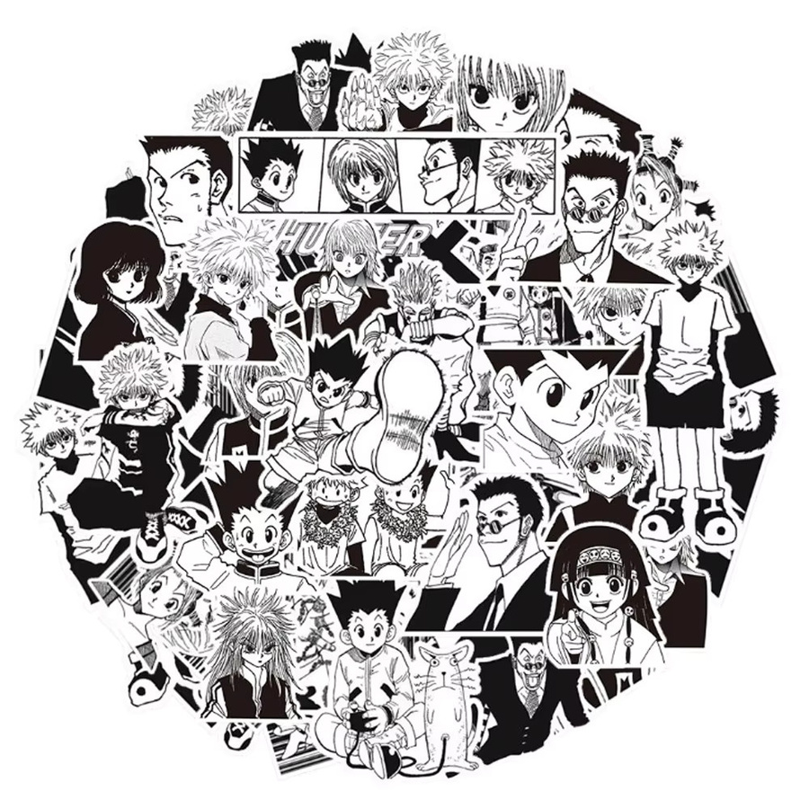 Bandai HUNTER×HUNTER Aufkleber, 60-teiliges Set, schwarz-weiß - Bild 2