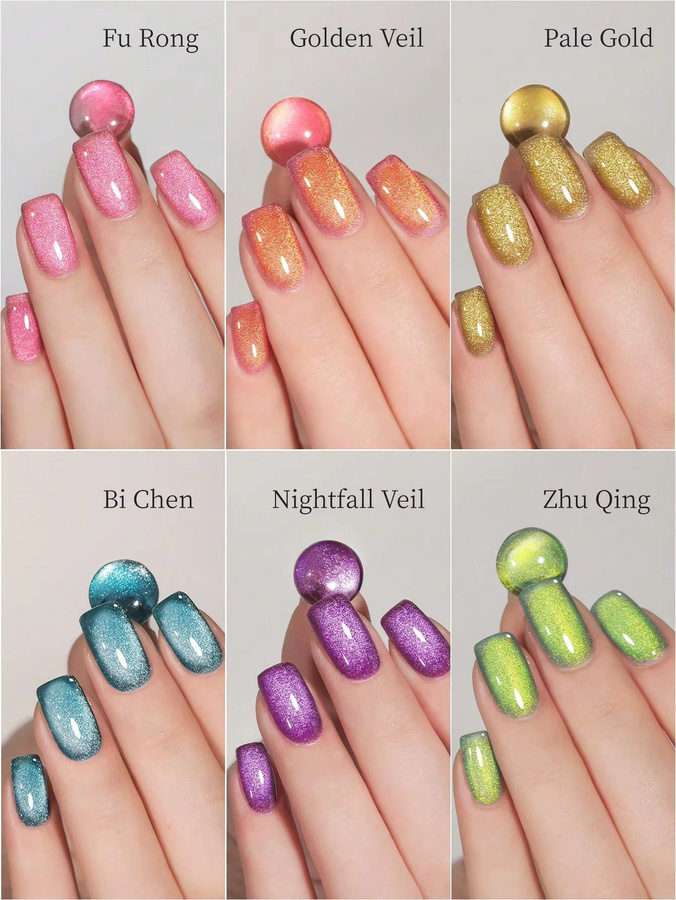 XEIJAYI Cat-Eye Gel-Nagellack, 6 x 10 ml, Glänzend, Damen - Bild 5