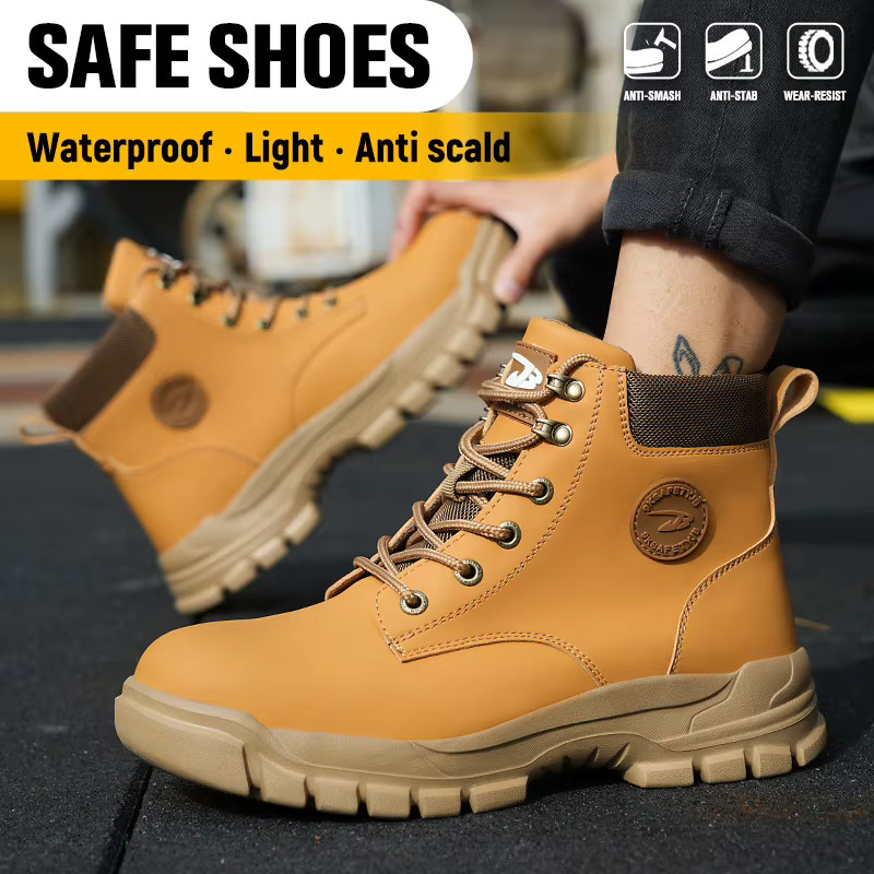 Kankeirr Sicherheitsschuhe für Männer, wasserdichte Arbeitsstiefel mit Stahlkappe, leichte und atmungsaktive Sneaker, EN ISO 20345, Farben: Schwarz und Braun - Bild 2