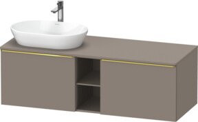 Duravit Waschtischunterschrank D-Neo in Grau Matt mit Holzdekor, Breite: 140 cm, Tiefe: 55 cm, Höhe: 45,9 cm - Bild 1