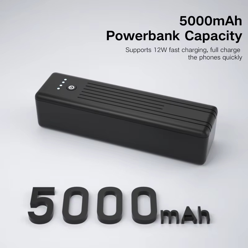 PUJIMAX Powerbank 5000 mAh mit 12 W Schnellladung, tragbarer externer Akku in Schwarz für iPhone, Xiaomi, Huawei und Samsung - Bild 3