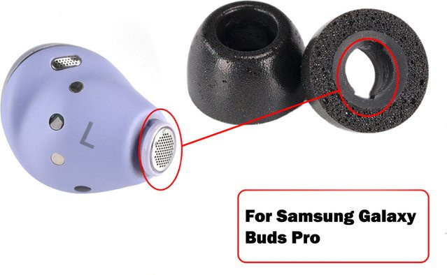 6 Stück Memory Foam Ohrstöpsel für Samsung Galaxy Buds Pro In-Ear Kopfhörer in Schwarz - Bild 1