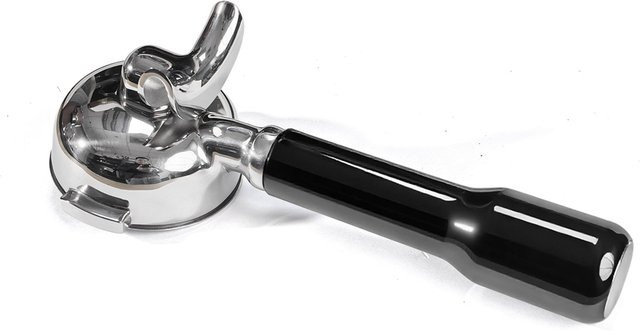 dalinwell Edelstahl-Siebträger mit Doppelausgängen für E61 Kaffeemaschinen und Siebträger-Entfernungswerkzeug, Farbe: Silber, Durchmesser: 5,8 cm - Bild 1