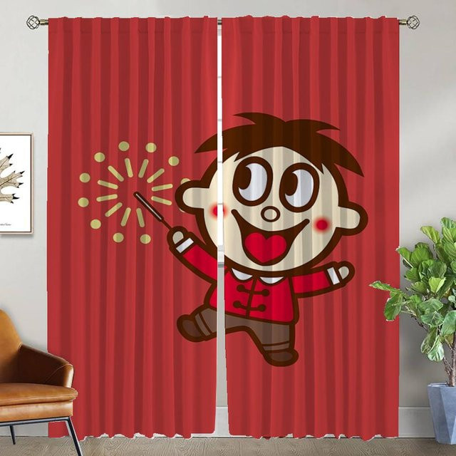 Wangwang Elegante Tüll-Raumvorhänge 2er-Set für Schlafzimmer und Halloween-Dekoration, Rot, Breite: 50 cm, Höhe: 70 cm - Bild 1