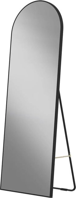 Aica Sanitär Ganzkörperspiegel Bogen in Schwarz, 2in1 Standspiegel und Hängespiegel aus Aluminium, Breite: 54 cm, Höhe: 163 cm - Bild 1