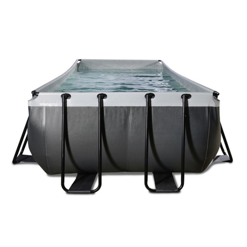 EXIT Black Leather Pool rechteckiger Rahmenpool mit Sandfilterpumpe und Poolleiter, schwarz, B/T/H: 540 x 250 x 122 cm - Bild 3