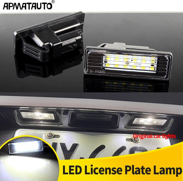 2er Set LED-Nummernschildbeleuchtung APMATAUTO in Schwarz für Peugeot und Citroen, OEM 9815225980 27310588 - Bild 1