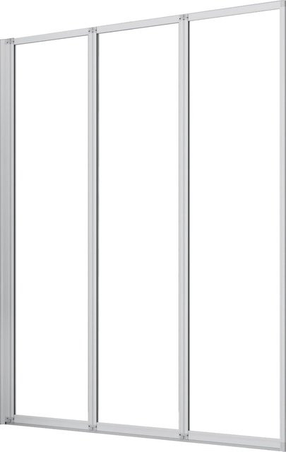 AICA Faltbare Badewanneauaufsatz Duschwand aus ESG Sicherheitsglas in Weiß und Transparent, Breite: 120 cm, Höhe: 140 cm - Bild 1