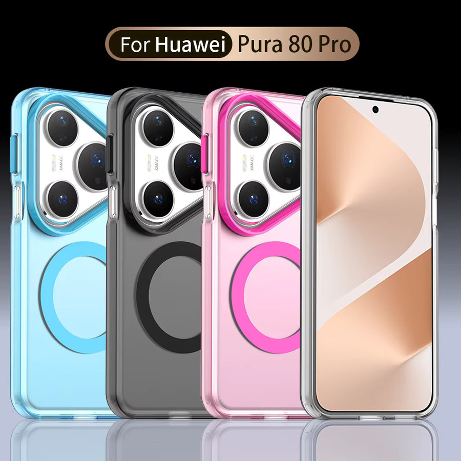 Magnetische stoßfeste Handyhülle für Huawei Pura 80, Pura 70 Pro Ultra, Mate 70 und 60 Pro + mit MagSafe Kompatibilität in Transparent oder Schwarz - Bild 5