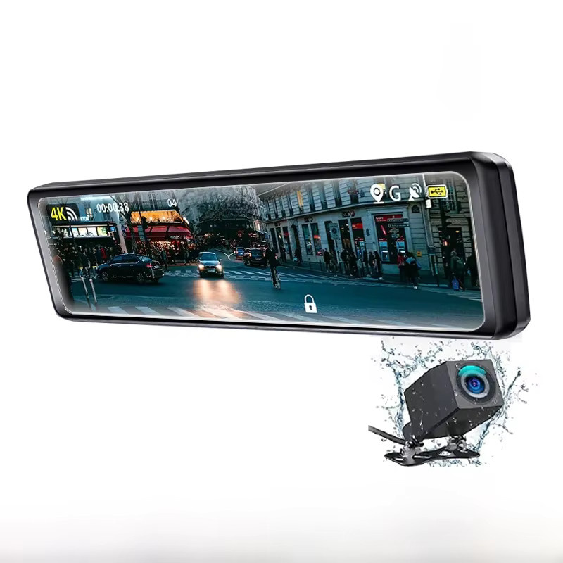 4K UHD Dashcam Rückspiegel mit Dual-Objektiv, GPS und WiFi, 11,26 Zoll IPS Display, Schwarz - Bild 7