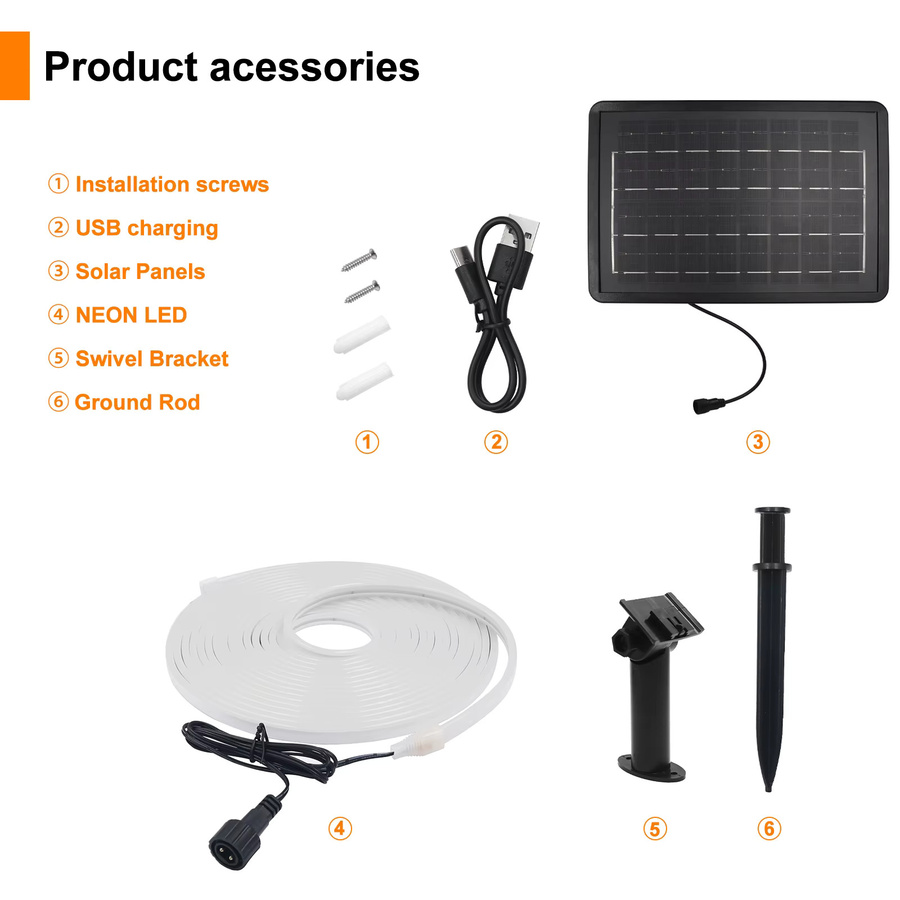 KISUFU COB Solar Neon LED Lichtstreifen Wasserdicht Warm Weiß für Haus und Garten - Bild 4