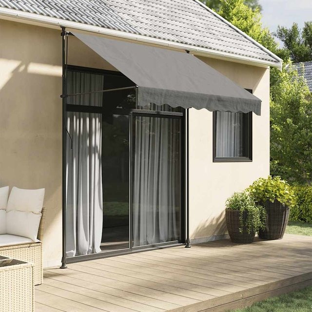 vidaXL Rollmarkise aus Polyester und Stahl, Anthrazit, B: 210 cm, H: 150 cm - Bild 2