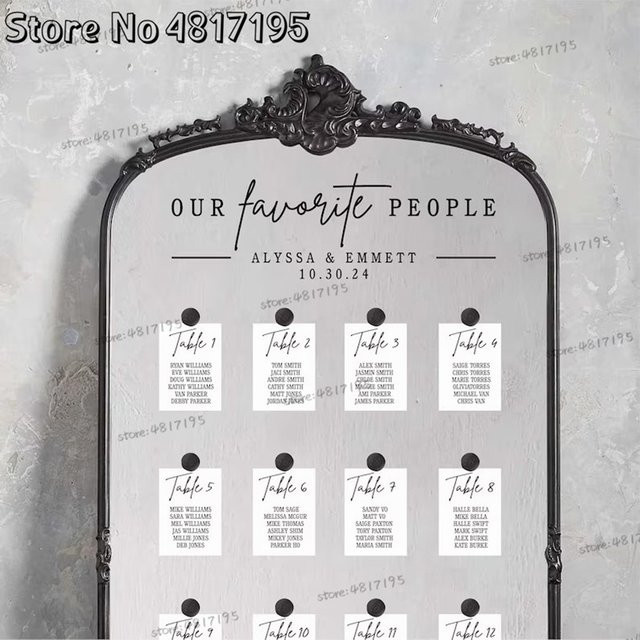 Personalisierter Vinyl Aufkleber für Hochzeit und Sitzkarten in Weiß mit dem Schriftzug Life Full of Cheer - Bild 1