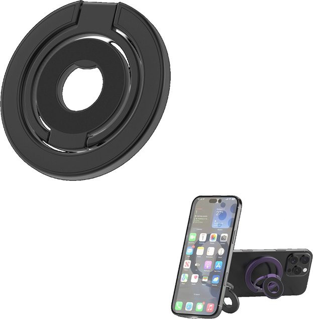 Doppelseitiger Magnetring-Halter für MagSafe, abnehmbarer Fitness-Handygriff mit Ständer für iPhone, Farbe: Weiß - Bild 1