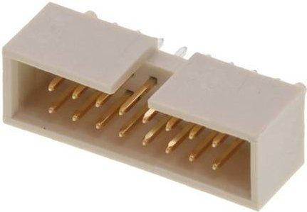 Molex Steckleiste mit 16 Polen und 2 Reihen, Rastermaß 2,54 mm, Farbe: Beige/Weiß - Bild 1