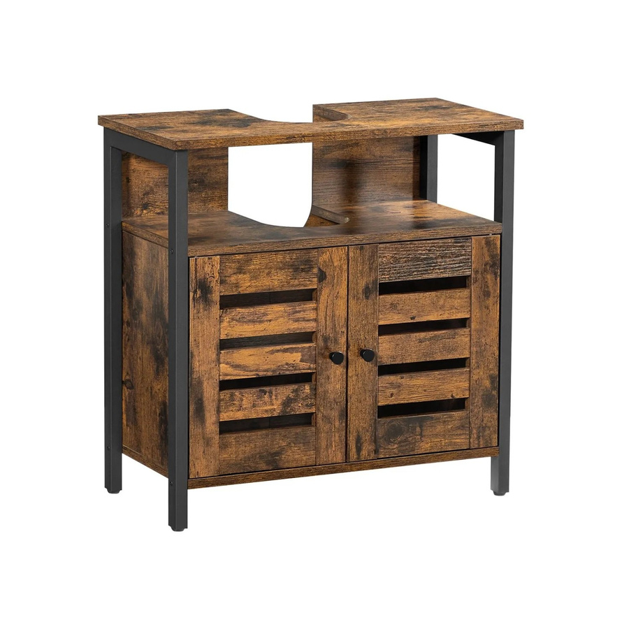 Vasagle Waschbeckenunterschrank Braun-Schwarz B/T/H: 60 x 30 x 60 cm - Bild 2
