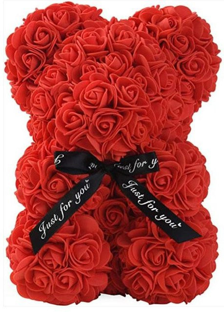 LESDAFFY Home Life Rosenbär aus künstlichem Schaumstoff in Rot, 25 cm Höhe - Bild 1