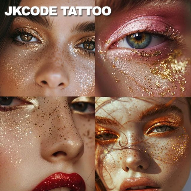 JKCODE TATTOO Metallic Freckles Tattoo Sticker Set, Unisex - Bild 1