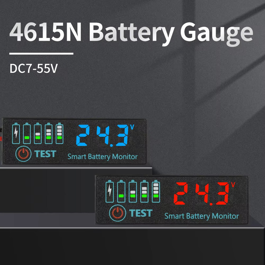 Aideepen Digitales Voltmeter zur Spannungsanzeige für Batterieladung von 7-55V in Blau oder Schwarz - Bild 2