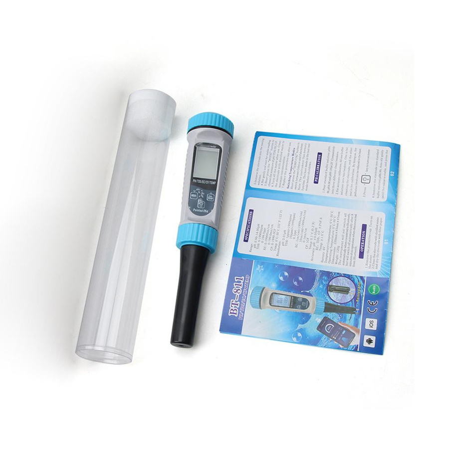 Tuya 5in1 Digitaler Wasserqualitätstester mit Bluetooth – Tragbarer Multifunktions-Tester für PH, TDS, EC, CF und Temperatur in Bunt - Bild 2