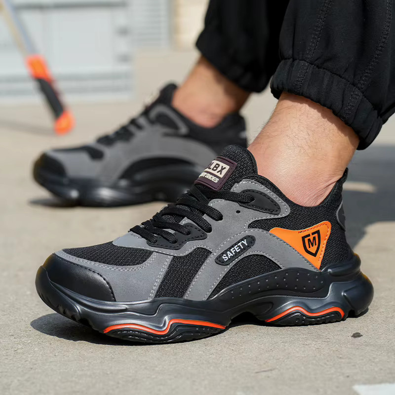 Kankeirr Sicherheitsschuhe für Männer: Leichte Arbeitsstiefel mit Stahlkappe und Anti-Punktion-Schutz, atmungsaktiv und sportlich im Design - Bild 6