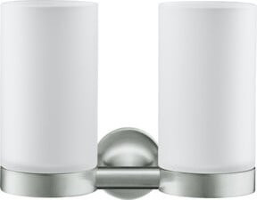 Duravit Glashalter Starck T Doppelhalter für die Wandmontage, Weiß, Edelstahl gebürstet - Bild 1
