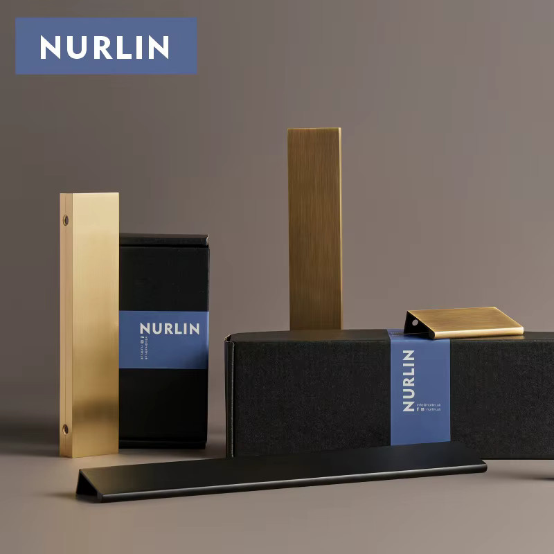 Nurlin Lippengriff aus massivem Messing für Schrank und Schublade, bronzefarben - Bild 3