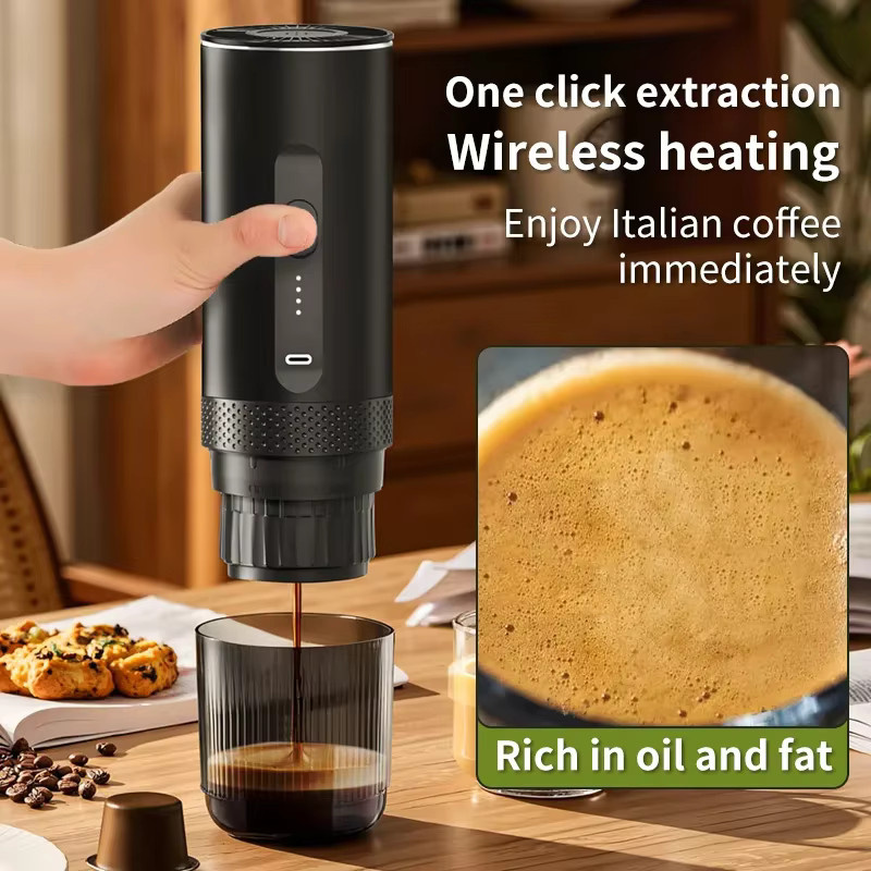 BALASHOV 2-in-1 Elektrische Espressomaschine Schwarz, Tragbare Kaffeemaschine für Kapseln und Pulver für Auto, Camping und Reisen - Bild 4