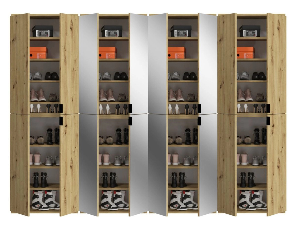 Inn.Furn Kleiderschrank Line-Up in Eiche Artisan mit Spiegel, B/H: 244 x 193 cm - Bild 3