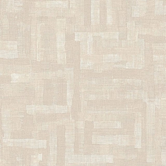 PROFHOME Ethno Tapete Textiloptik in Beige Creme-Weiß und Seidengrau, moderne Vlies Tapete mit abstraktem Design - Bild 1