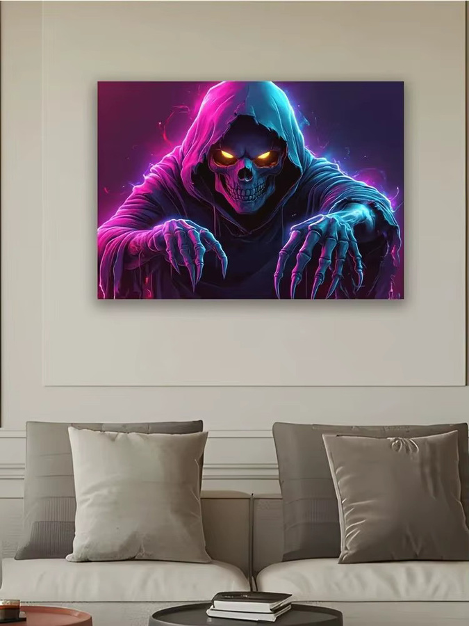 VIKAMA Halloween Dark Night Skelett Wandteppich, Mehrfarbig, B/H: 60 x 40 cm - Bild 4
