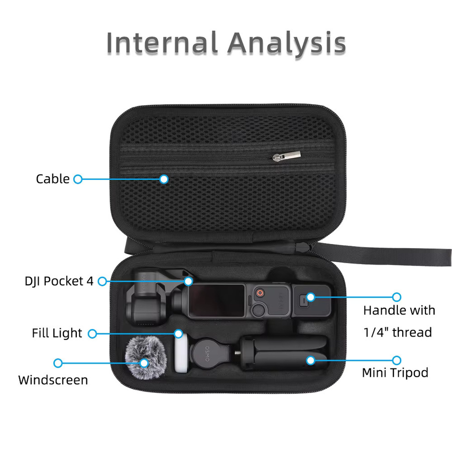 DJI Tragetasche für Osmo Pocket 4 Creator Combo, portable Aufbewahrungstasche in Schwarz - Bild 3