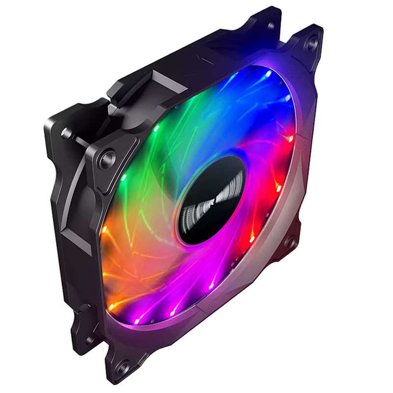 TEUCER RGB-Vortex PC-Gehäuselüfter 120 mm, Multicolour/Weiß, leises hydraulisches Lager - Bild 4