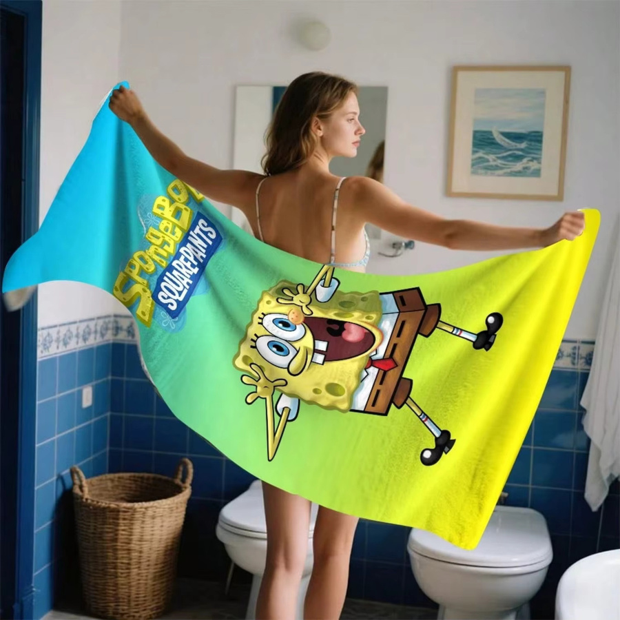 Potdemiel SpongeBob Strandtuch für Kinder, mehrfarbig, sehr saugfähig - Bild 2