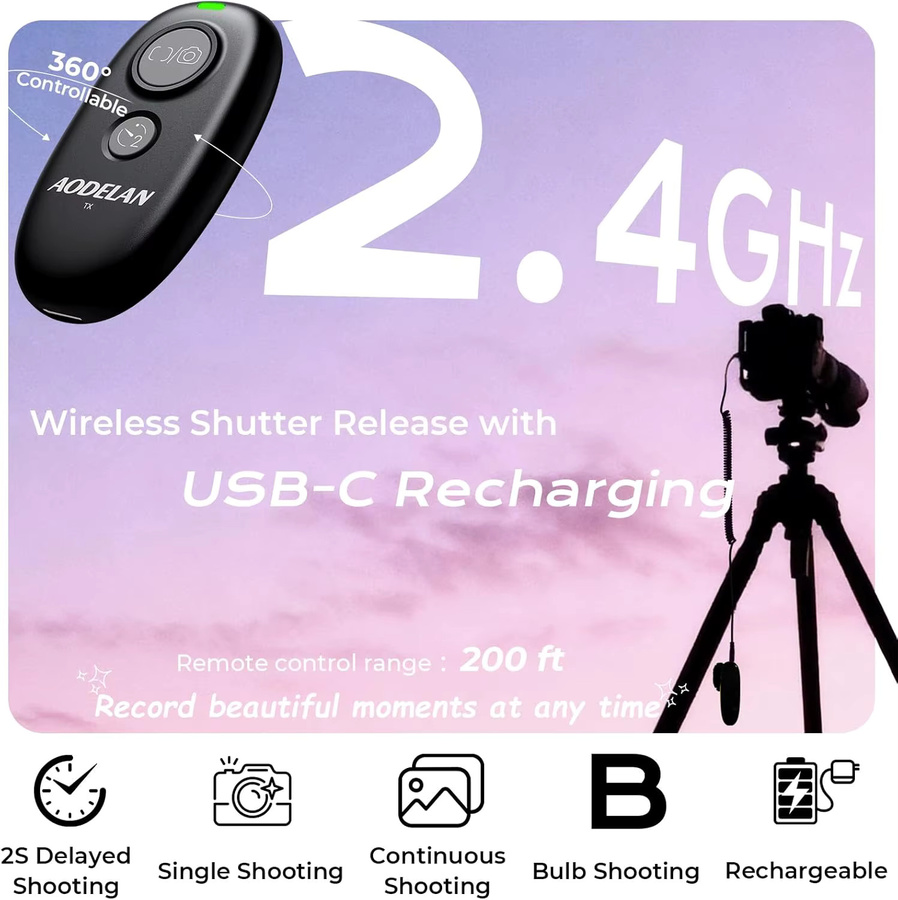 Panasonic Bluetooth Fernbedienung mit Auslöser für S1II, S5IIX, GH7, GH6, GH5II, GH4, GH3, G97, FZ1000II in Schwarz - Bild 1