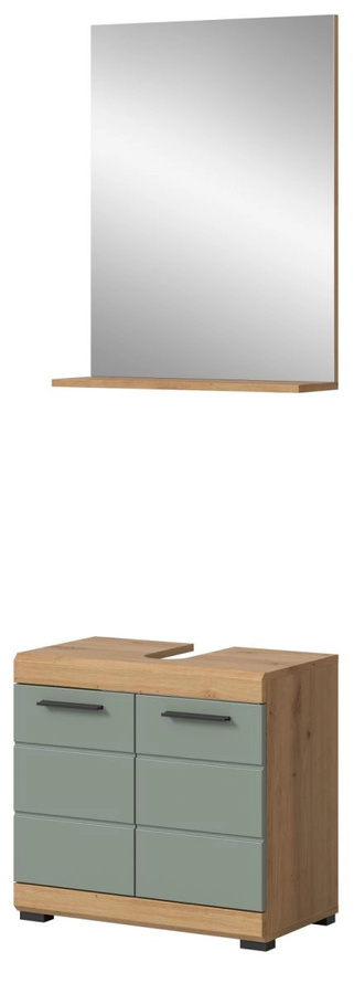 Inn.Furn Badmöbel Set Shawn 2-teilig in Grün und Eiche, Breite: 60 cm - Bild 5