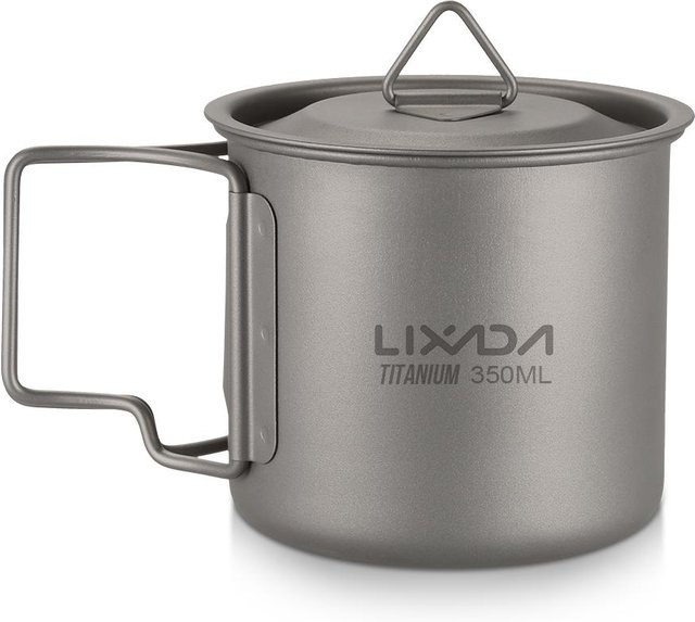 Lixada Ultraleichter Titanbecher für Outdoor und Camping, Grau, 350 ml - Bild 1