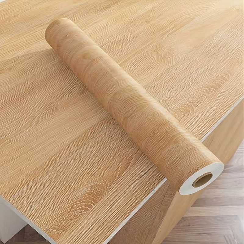 Wokhome Selbstklebende Vinyl Dekorfolie in Holzmaserung, Wasserdichte PVC Tapetenrolle für Wand und Möbel - Bild 1