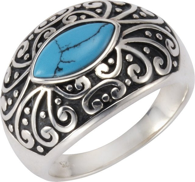 Zeeme Gemstones Ring, 925 Silber, oxidiert, Türkis, Damen - Bild 1