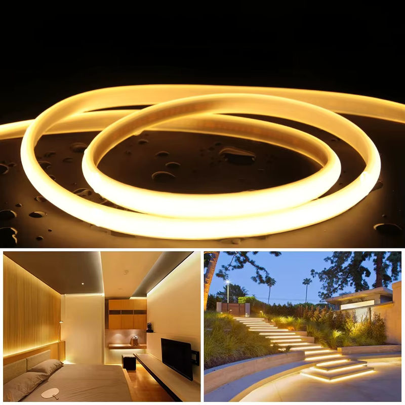 FastDeng COB-LED-Streifenlicht IP65 wasserdicht in Weiß mit EU-Netzstecker für Gartenbeleuchtung und Dekoration - Bild 5