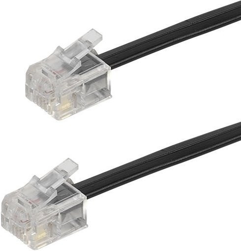 Vivanco RJ11 Anschlusskabel mit RJ11-Stecker 4p4c auf RJ11-Stecker 4p4c in Schwarz, 3m - Bild 1