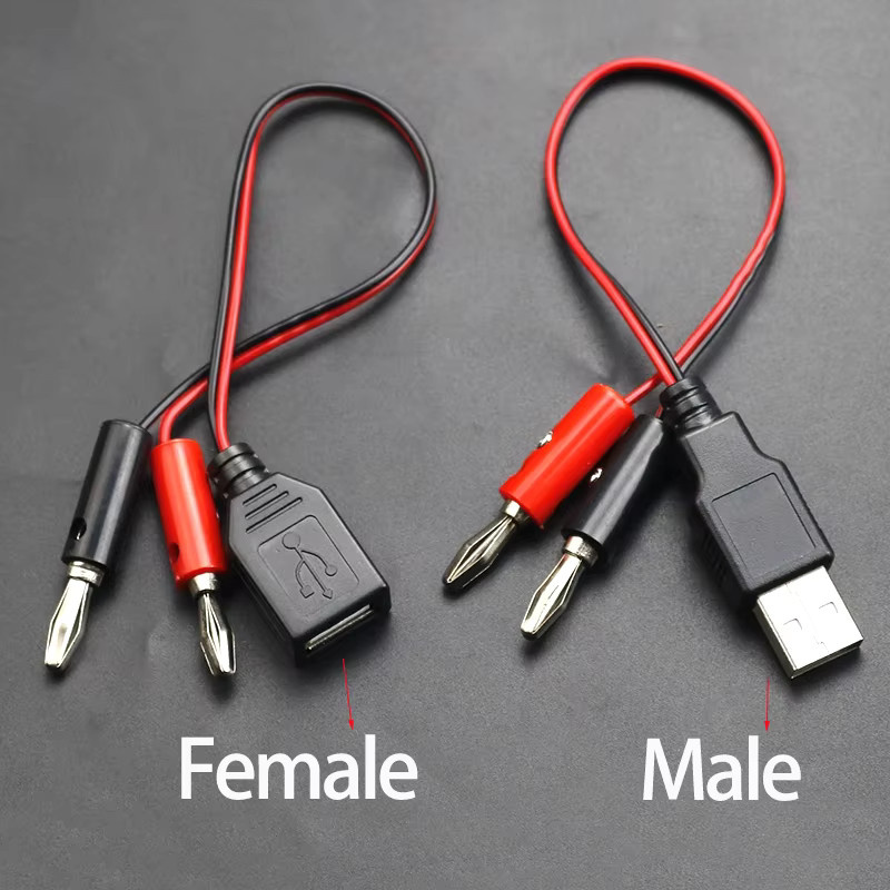 JCD DIY-Testkabel USB-A auf 4 mm Bananenstecker, Rot - Bild 2